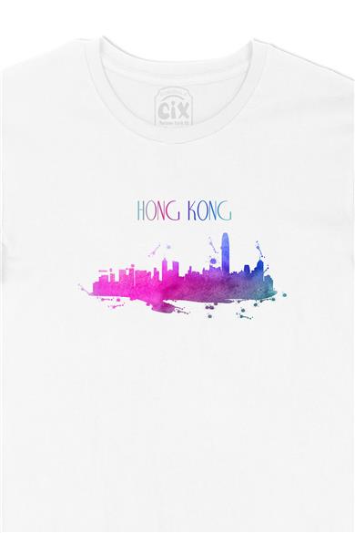 Hong Kong Renkli Beyaz Tişört