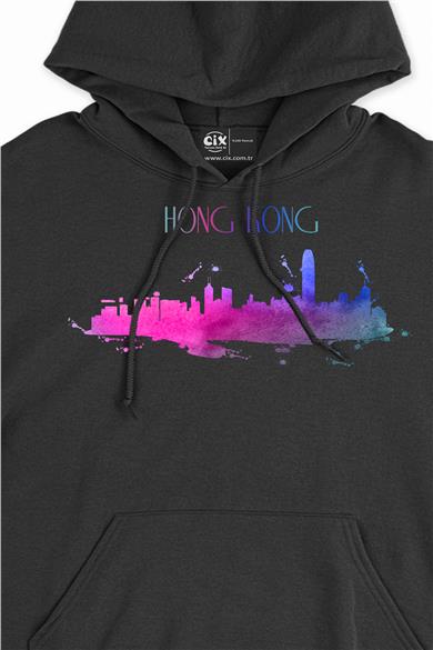 Hong Kong Renkli Kapşonlu Sweatshirt Hoodie