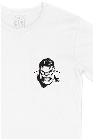 Hulk Cep Logo Tasarımlı Beyaz Tişört