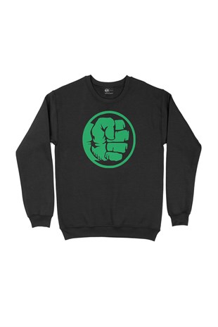 Hulk Yumruk Siyah Sweatshirt