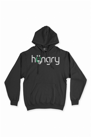Hungry Siyah Sweatshirt Hoodie