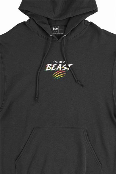 I Am Her Beast Minimal Kapşonlu Sweatshirt Hoodie