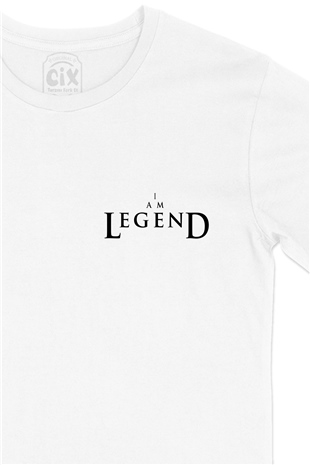 I am Legend Cep Logo Tasarımlı Beyaz Tişört
