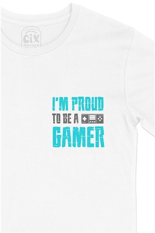I Am Proud Cep Logo Tasarımlı Beyaz Tişört