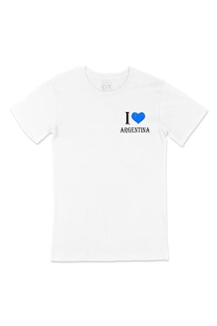 I Love Arjantin Cep Logo Tasarımlı Beyaz Tişört
