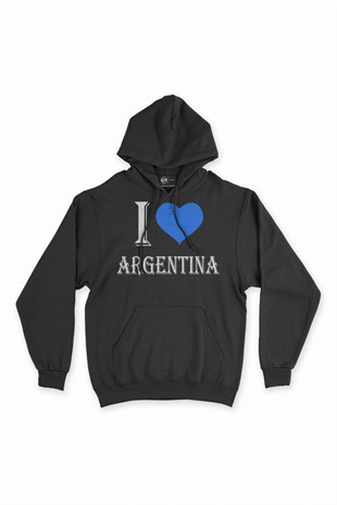 I Love Arjantin Kapşonlu Sweatshirt Hoodie