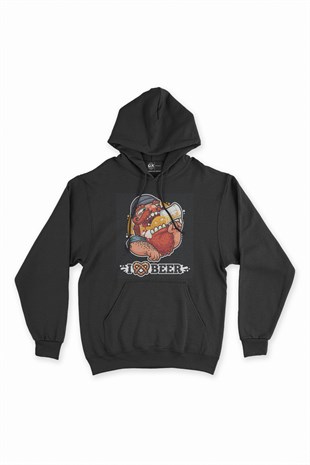 I Love Beer Siyah Kapşonlu Sweatshirt Hoodie
