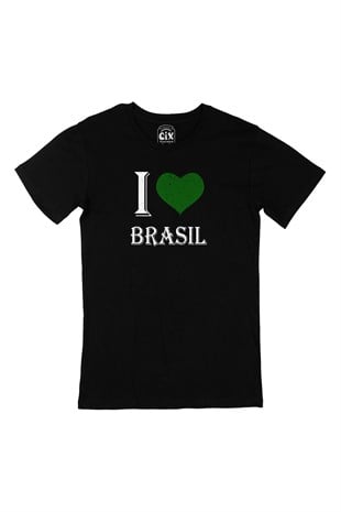 I Love Brasil Siyah Tişört