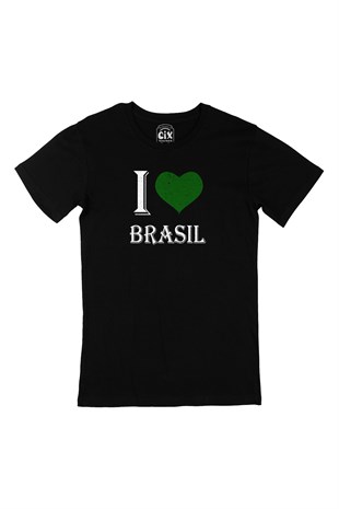 I Love Brasil Siyah Tişört