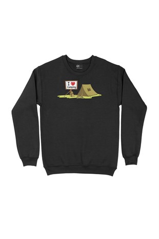 I Love Camping Siyah Sweatshirt