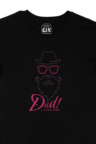 I Love Dad Babalar Günü Siyah Tişört