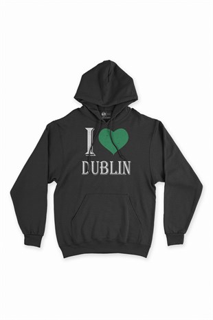 I Love Dublin Kapşonlu Sweatshirt Hoodie
