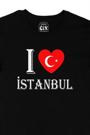 I Love İstanbul Siyah Tişört