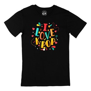 I Love K Pop Siyah Tişört