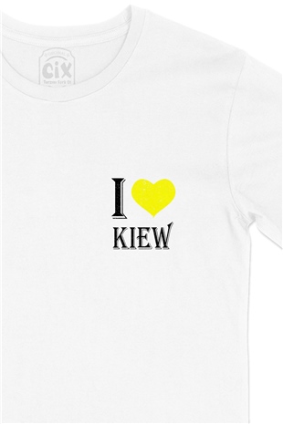 I Love Kiew Cep Logo Tasarımlı Beyaz Tişört