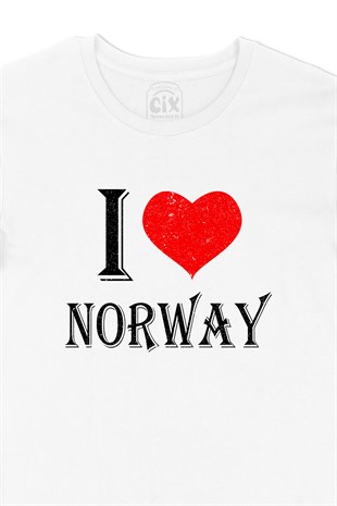 I Love Norveç Tişört