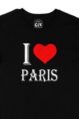 I Love Paris Siyah Tişört