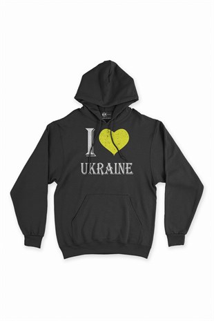 I Love Ukrayna Kapşonlu Sweatshirt Hoodie