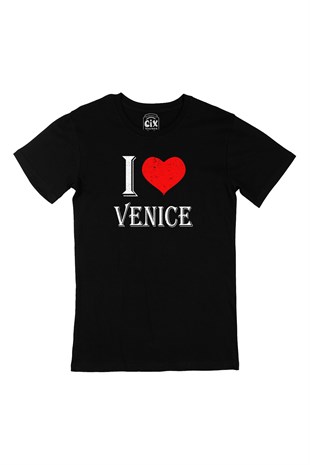 I Love Venedik Siyah Tişört