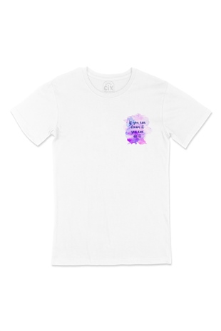 If You Can Dream Cep Logo Tasarımlı Beyaz Tişört