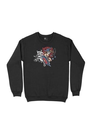 İkiz Vikingler Siyah Sweatshirt