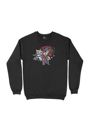 İkiz Vikingler Siyah Sweatshirt