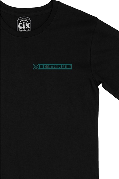 In Contemplation Cep Logo Tasarımlı Siyah Tişört