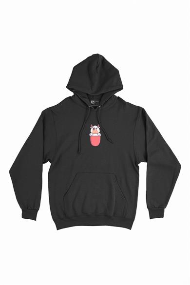 İnek Minimal Kapşonlu Sweatshirt Hoodie