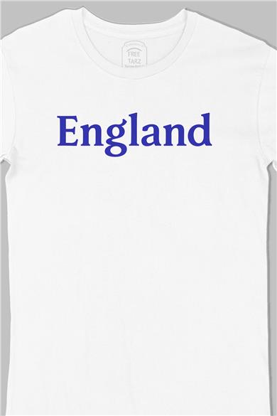 İngiltere England Büyük Baskılı Beyaz Tişört