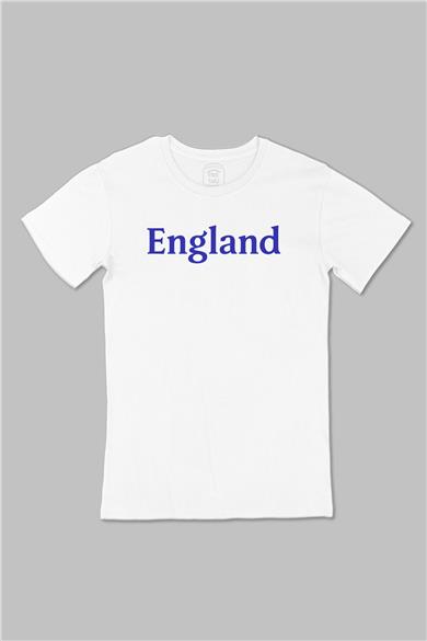 İngiltere England Büyük Baskılı Beyaz Tişört
