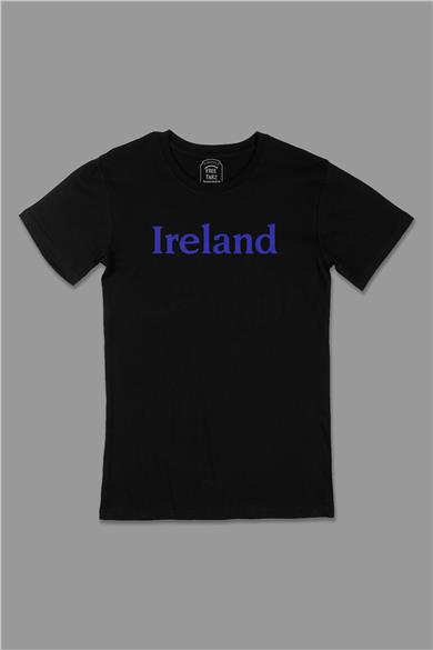 İrlanda İreland Büyük Baskılı Siyah Tişört