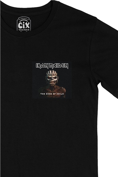 Iron Maiden The Book Of Souls Cep Logo Tasarımlı Siyah Tişört