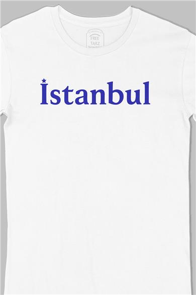 İstanbul Büyük Baskılı Beyaz Tişört