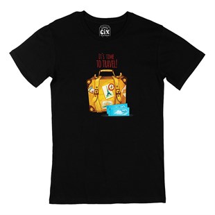 It Is Time To Travel Siyah Tişört