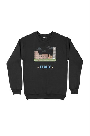 İtalya Siyah Sweatshirt