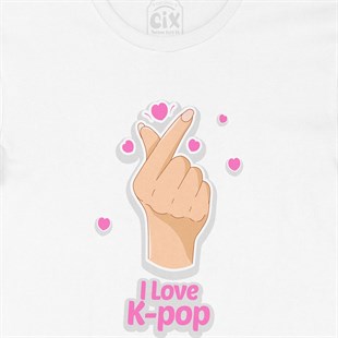 K Pop Finger Heart Tişört