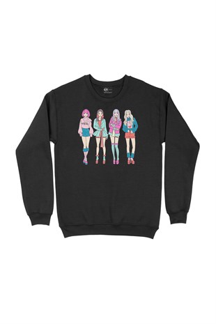 K-Pop Girls Siyah Sweatshirt