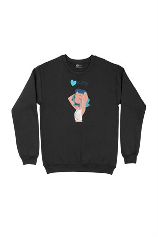 K-Pop Kızı Siyah Sweatshirt