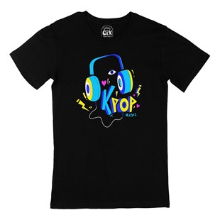 K Pop Müzik Siyah Tişört