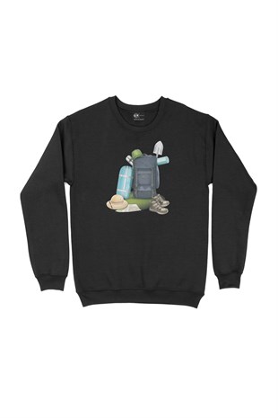 Kamp Malzemeleri Siyah Sweatshirt