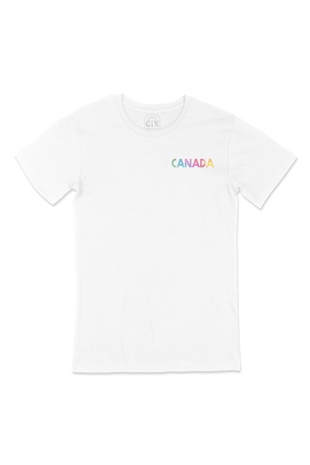 Kanada Cep Logo Tasarımlı Beyaz Tişört