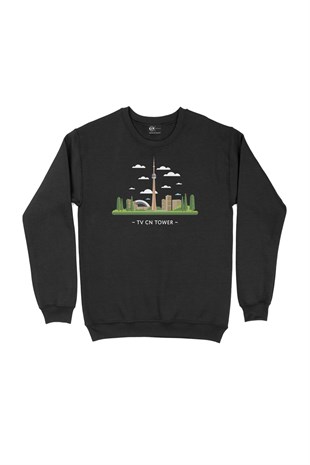 Kanada CN Kulesi Siyah Sweatshirt