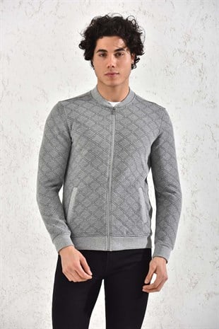 Kapitone Fermuarlı Mevsimlik Antrasit Baklava Hırka Mont