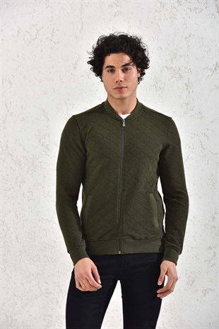 Kapitone Fermuarlı Mevsimlik Antrasit Baklava Hırka Mont