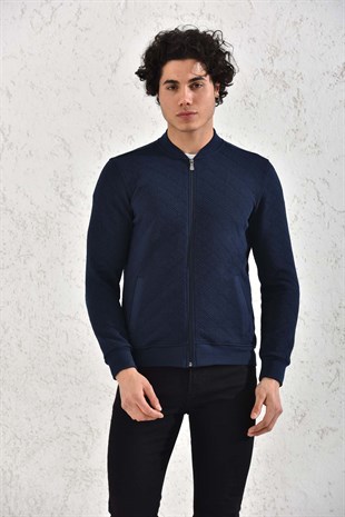 Kapitone Fermuarlı Mevsimlik Antrasit Baklava Hırka Mont