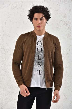 Kapitone Fermuarlı Mevsimlik Haki Hırka Mont