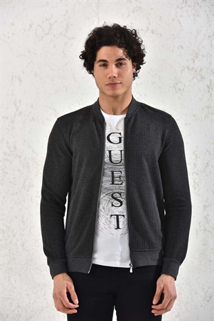 Kapitone Fermuarlı Mevsimlik Haki Hırka Mont