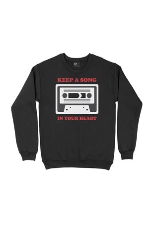 Keep A Song In Your Heart Siyah Sweatshirt