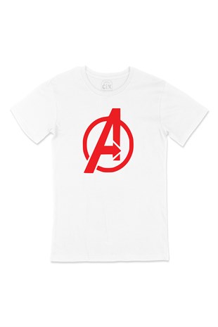 Kırmızı Avengers Logolu Tişört