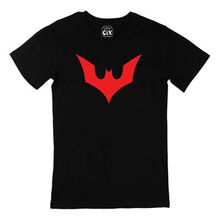 Kırmızı Batman Logolu Siyah Tişört